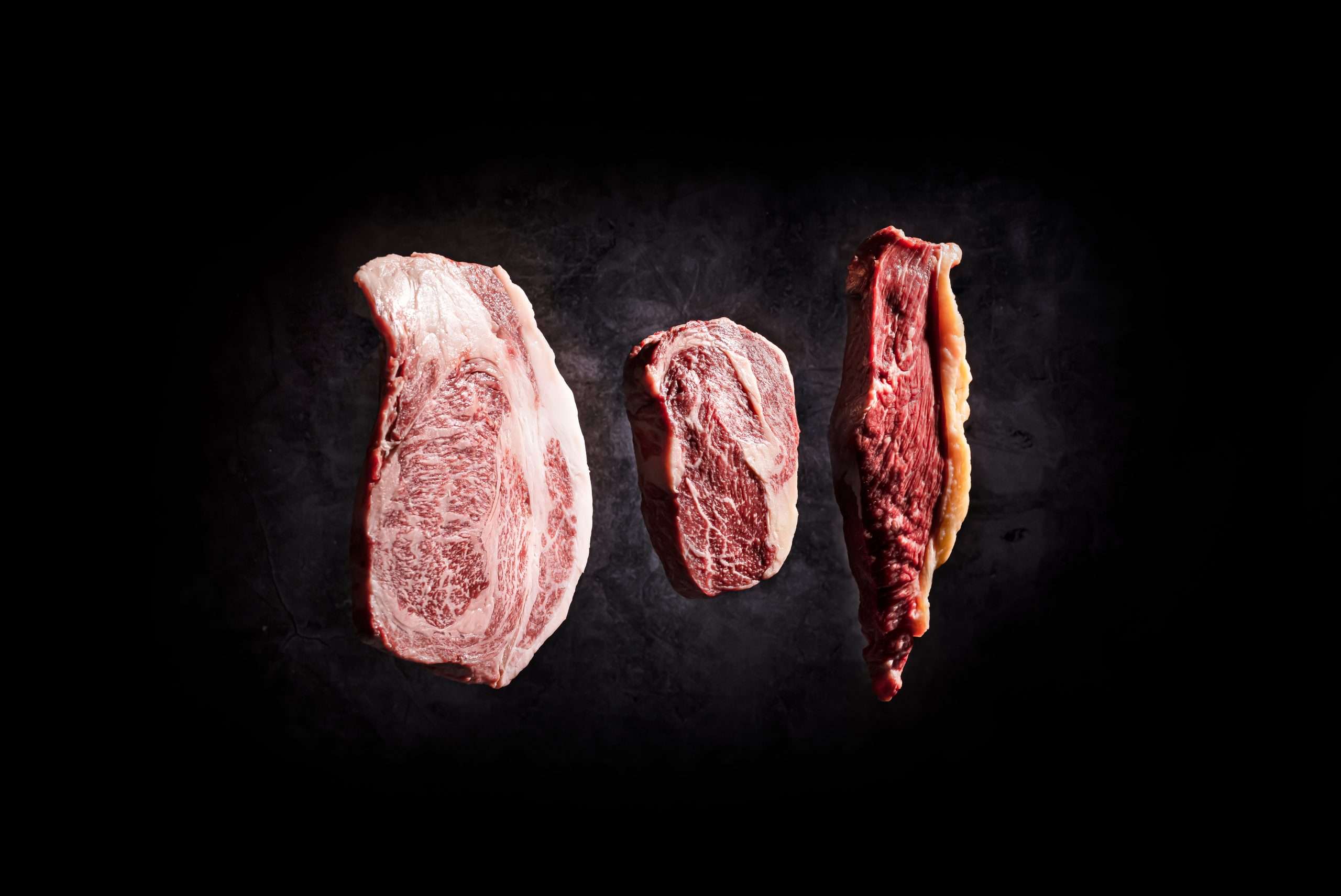 Different grading wagyu beef photo by Johnny Stephens